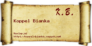 Koppel Bianka névjegykártya